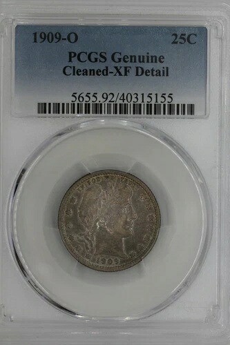 1909年-O 0.25 PCGS 純正クリーニング -XFディテール バーバークオーター-｜WORLD RESOURCE【QUEEN店】 345,015円
