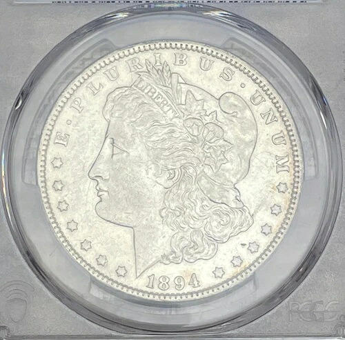 1894年 $1 US モーガンシルバードル PCGS 純正クリーン -AUディテール-