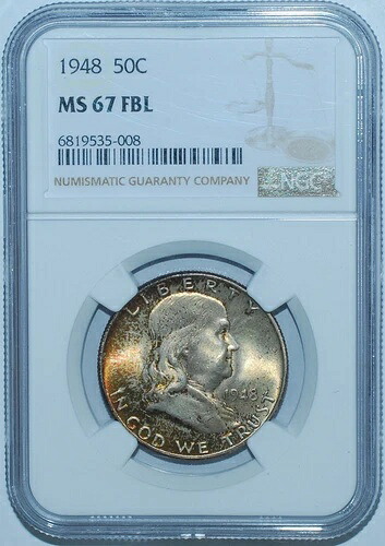 1948 NGC MS67FBL フルベルラインズ フランクリン 1/2ドル-