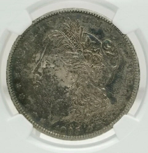 1895年-O モーガンシルバードル NGC AU50-タフな日付 ! トーン付き!!-