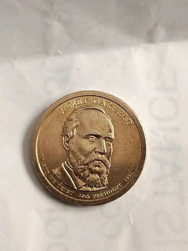 2011 P 希少 ジェームズ・ガーフィールド 1ドル硬貨 1881年 - 第20代大統領