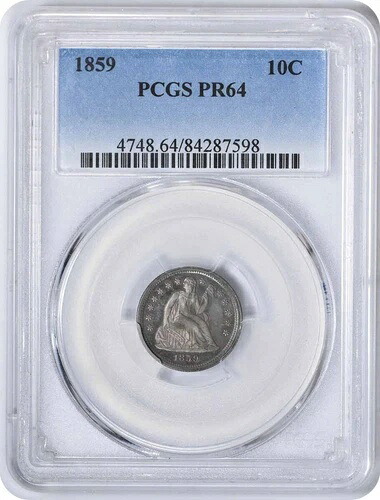 1859年 リバティ・シーティング シルバーダイム PR64 PCGS 345,510円