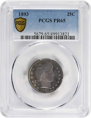 1893年 バーバー シルバー クォーター PRF65 PCGS トーン