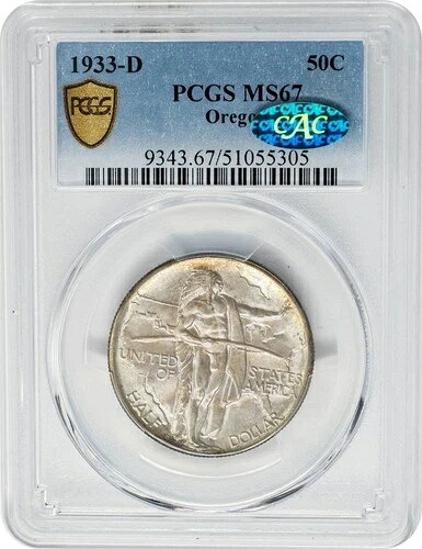 1933-D オレゴン ハーフ 50セント MS67 PCGS セキュア CAC 949947-14｜WORLD RESOURCE【QUEEN店】