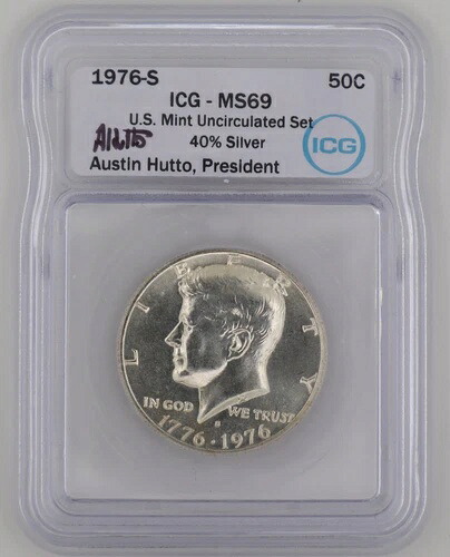 ?? 1976年-S Kennedy Bicentennial 1/2 ドル-ICG MS69 - 40% シルバー US代替同様 ??- 353,430円
