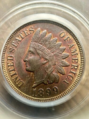 1899年インディアンヘッドセント PCGS MS64RB 美しいトナー - オールドグリーンホルダー