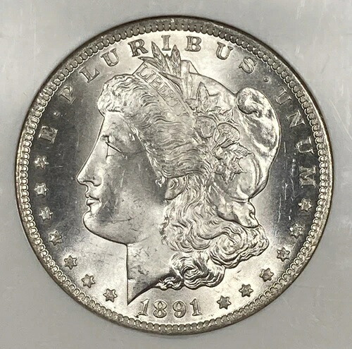 1891-CC モルガン・ダラー 1.00。NGC MS 64。スプリッティング・イーグル。Vom 3｜WORLD RESOURCE【QUEEN店】