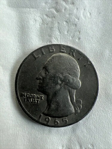 1965年米国クォーター硬貨（ミントマークなし）は大変希少となっております。送料無料でお買い得です。