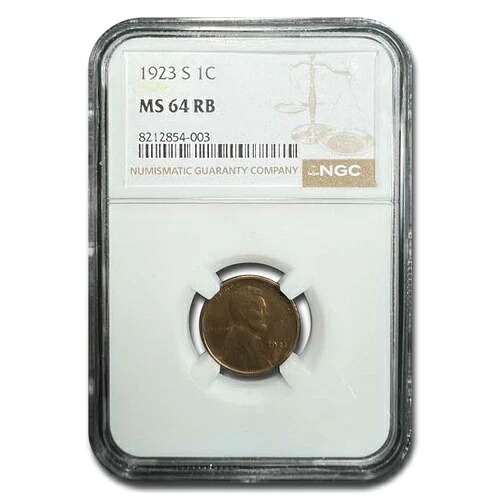 1923年-S リンカーンセント MS-64 NGC (レッド/ブラウン)-｜WORLD RESOURCE【QUEEN店】