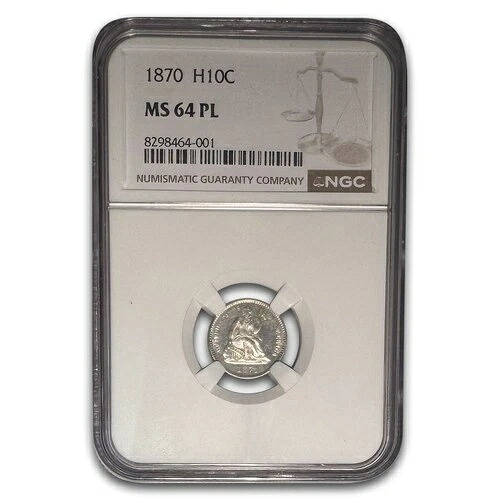 1870年 自由の女神像ハーフダイム MS-64 NGC (PL)-｜WORLD RESOURCE【QUEEN店】