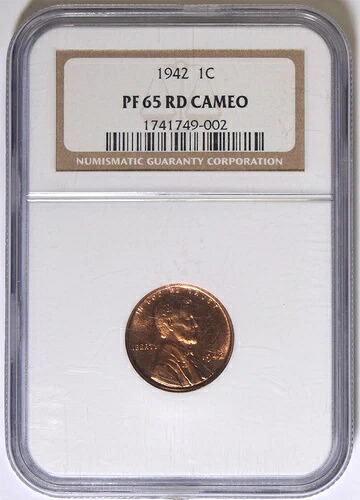 1942年 リンカーン・セント NGC PF-65 RD カメオ #49-002|WORLD RESOURCE【QUEEN店】