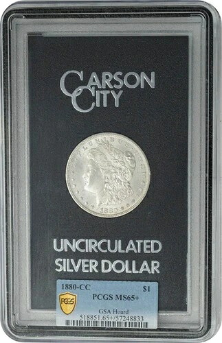 1880年-CC モーガンシルバー ドル $GSA Hoard MS65+ PCGS セキュア 946220-1-|WORLD RESOURCE【QUEEN店】