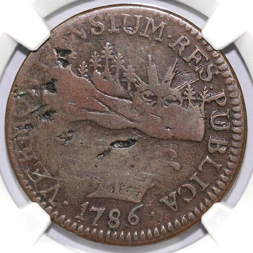 1786年 1C RR-7 "Vermontensium" バーモント植民地銅 NGC VF 25-|WORLD RESOURCE【QUEEN店】