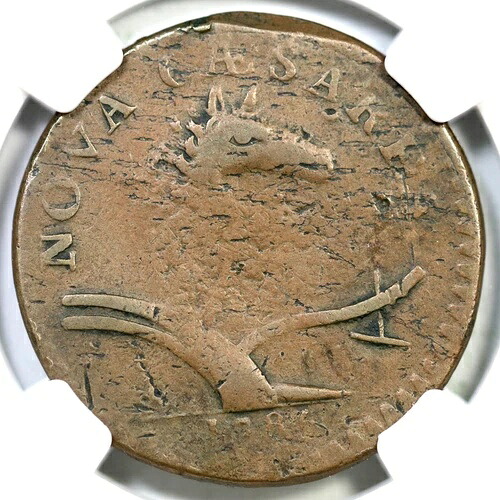 1786 M 12-I R-5 NGC F 12 コールターなしニュージャージー植民地銅コイン-