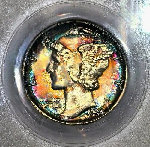 1934年-D 10C PCGS/MS66 FB-マーキュリーダイム/ウルトラジェム/レジストリ品質 AAA +++-