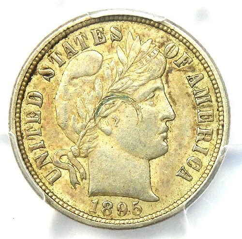 1895-O バーバー ダイム 10C コイン - PCGS AU 認定の詳細 - 希少なキー デート コイン! 358,875円