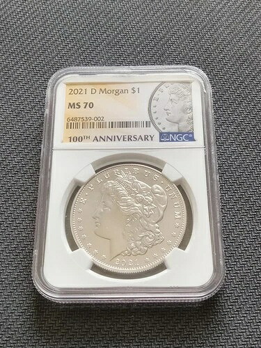 希少なデンバーパーフェクト100周年記念モルガンシルバーダラーコイン NGC MS70 2021-D