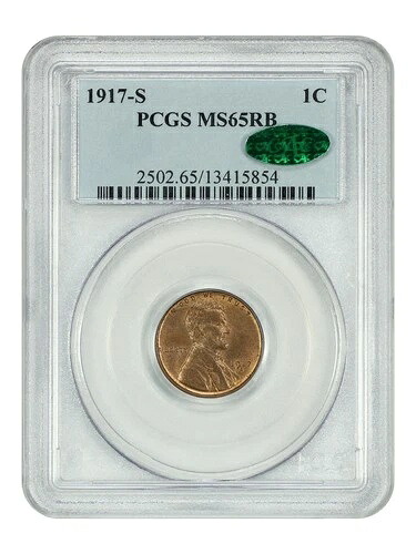 1917-S 1C PCGS/CAC MS65RB - リンカーン セント (裏面は小麦色) - 赤茶色で頑丈!｜WORLD RESOURCE【QUEEN店】 361,350円
