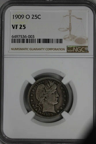 1909年-O 0.25 NGC VF25 バーバークオーター リバティヘッドクォーター バーバ25セント 0.25-|WORLD RESOURCE【QUEEN店】