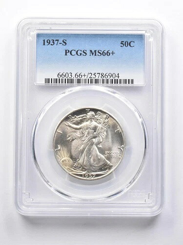 MS66+ 1937-S ウォーキングリバティハーフドル PCGS *7036-｜WORLD RESOURCE【QUEEN店】