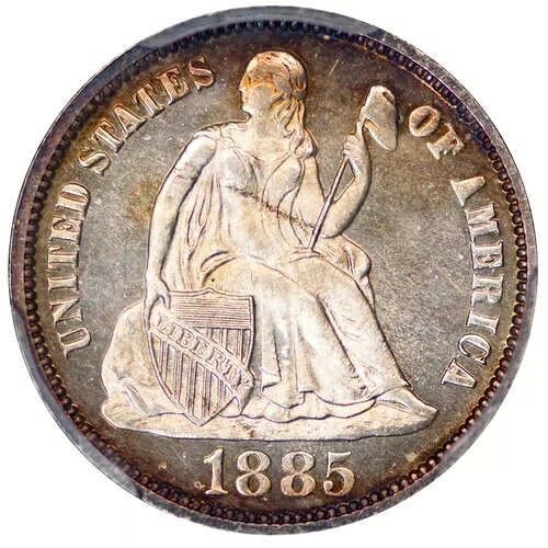 1885年 P自由の女神座像ダイム PCGS PR-65+ CAM-|WORLD RESOURCE【QUEEN店】