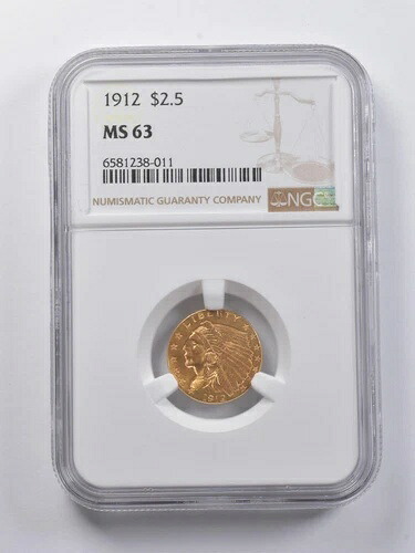 MS63 1912 $2.50 インディアンヘッドゴールドクォーターイーグル NGC *6790｜WORLD RESOURCE【QUEEN店】 361,350円