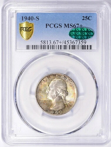 1940年 -Sワシントンクォーター PCGS MS67+ CAC-｜WORLD RESOURCE【QUEEN店】