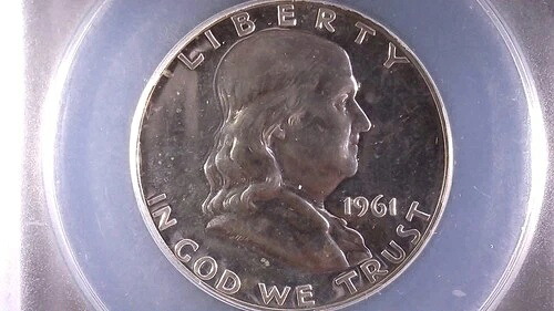 1961年フランクリンドル ハーフ ANACS プルーフ PF63 DDO、??DDR-