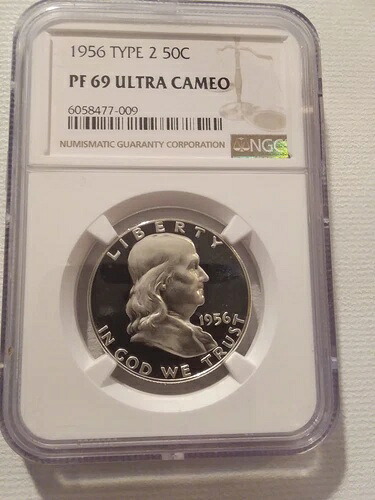 1956 NGC PF 69 ウルトラカメオ UCAM プルーフ *** すべてのフランクリン プルーフの中でトップグレード ***