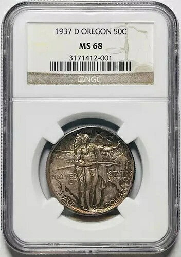 1937 D クラシック記念オレゴン トレイル メモリアル NGC MS-68 WOW!
