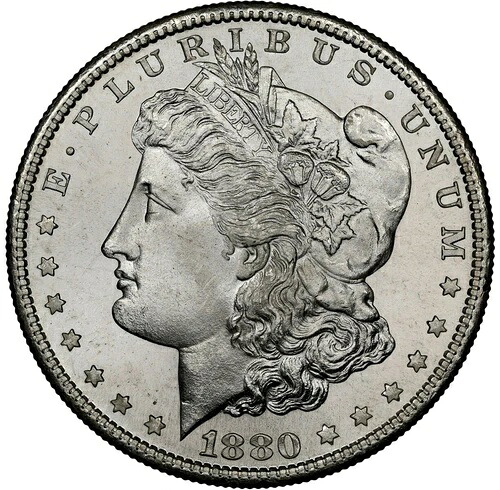 1880-S モルガン・ダラー S$1 NGC MS67+ (CAC) 364,815円