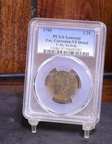 1795年 ハーフセント C-5b ポールなし-PCGS VFディテール EXC。 腐食(#58366-L)-|WORLD RESOURCE【QUEEN店】