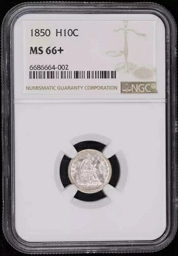 1850年 リバティ・シーティング・ハーフダイム NGC MS-66+｜WORLD RESOURCE【QUEEN店】