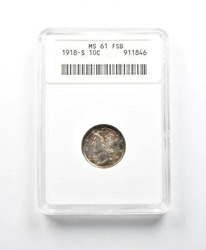 MS61 FB 1918-S マーキュリーダイム ANACS FSB *1514硬貨・コイン