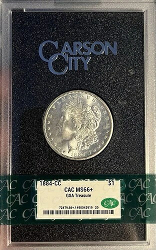 1884年-CC GSA CAC MS66+ モーガンシルバードル-