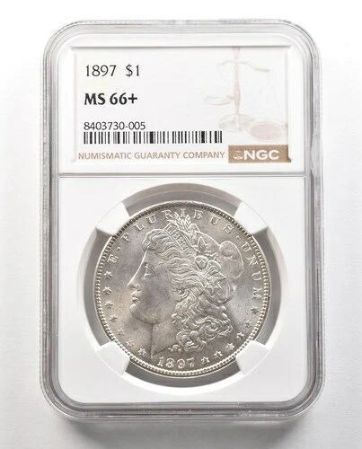 1897年 モルガン銀貨 MS66+ NGC *4698