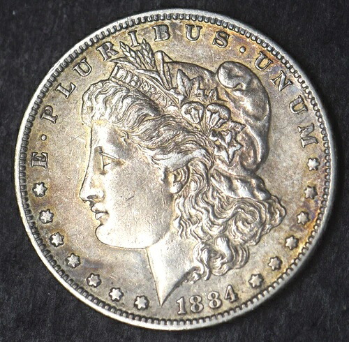 1884-S「ハイグレード」「ブルートーンリバース」モルガン銀貨 1ドル - COINGIANTS -