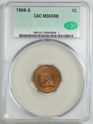 1908年-S 1C インディアンヘッドセント MS65RB CACG CAC 820920334-｜WORLD RESOURCE【QUEEN店】