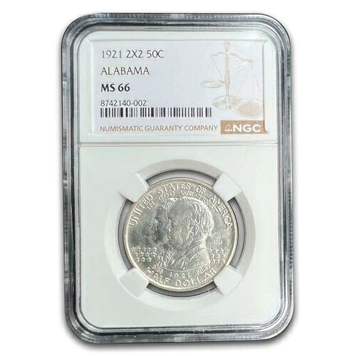 1921年 2x2 アラバマ100周年ハーフドルコメム MS-66 NGC-