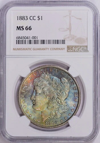 1883 CC モーガン NGC MS66 GEM カーソンシティ シルバーダラー レインボートーン モンスター