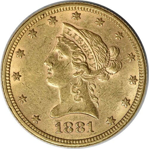 1881年 10ドル金貨 リバティヘッド AU スライダー 未認定 #248