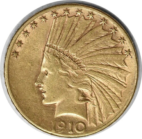1910年-S $10 ゴールド インディアン EF 未認証 #232-
