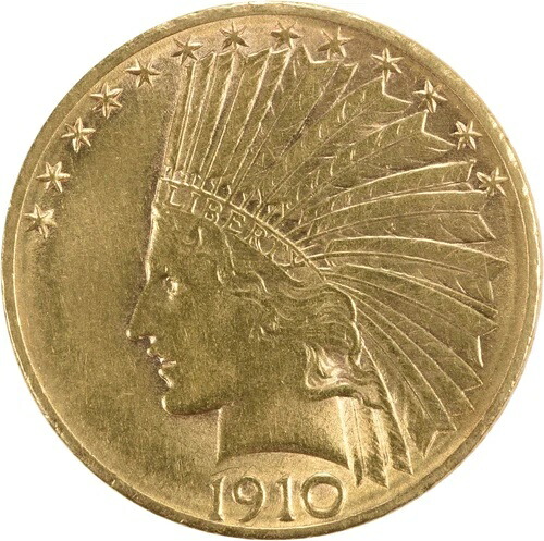 1910年-D $10 ゴールド インディアン AU スライダー 未認証 #116-｜WORLD RESOURCE【QUEEN店】 429,660円