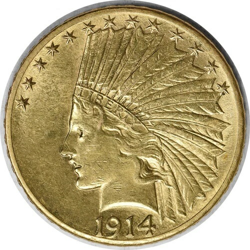 1914-D 10ドル金貨 インディアン AU 未認定 #240