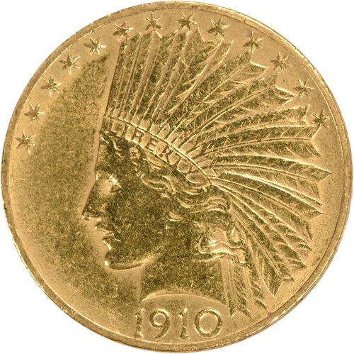 1910年 $10 ゴールド インディアン AU 未認証 #1150-｜WORLD RESOURCE【QUEEN店】