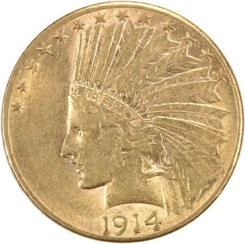 1914-D 10ドル金貨インディアンAUスライダー未認定 #215|WORLD RESOURCE【QUEEN店】