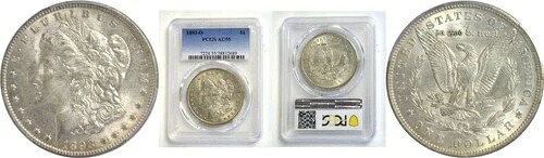1893年-O $1モーガンドル PCGS AU-55-｜WORLD RESOURCE【QUEEN店】