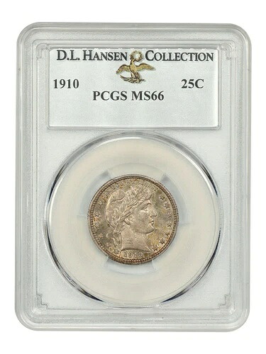 1910年 25セント PCGS MS66 例：D.L. ハンセン～｜WORLD RESOURCE【QUEEN店】