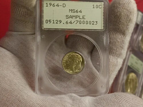 1964-D 10C PCGS MS64 ラトラー OGH サンプル ルーズベルト ダイム