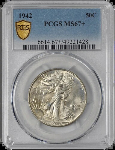 1942年 ウォーキング リバティ PCGS MS 67+